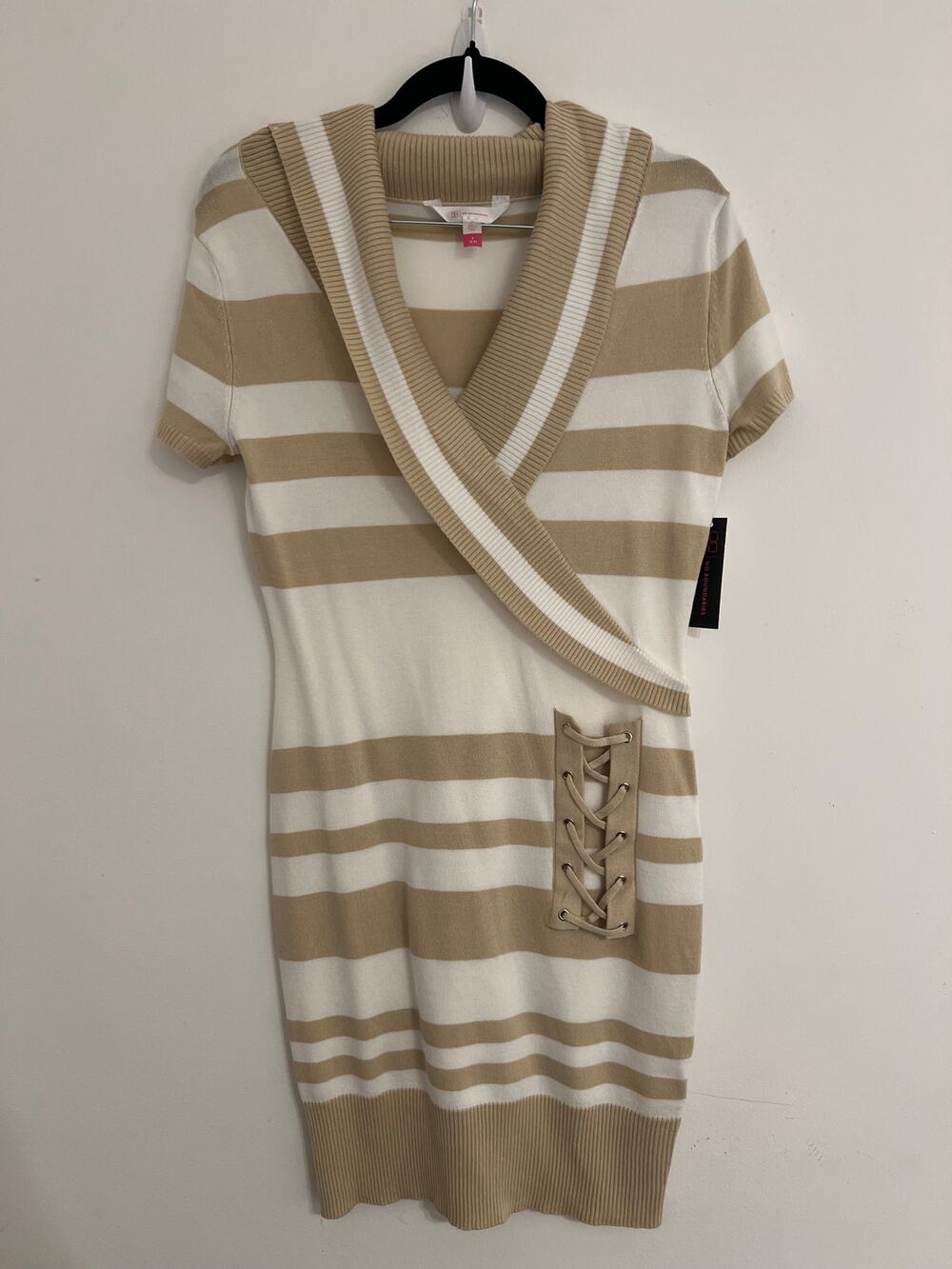 NWT No Boundaries Striped Lace-Up Sweater Dress Size 3-5